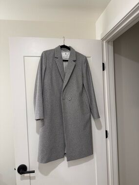 Women’s Grey Single-Button Overcoat - Babaton